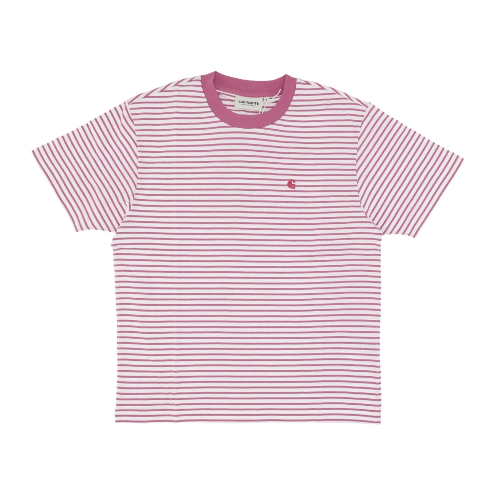 Carhartt WIP Gestreept Dames T-shirt Pink Dames