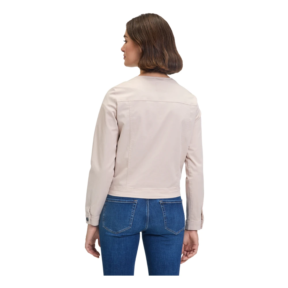 Betty & Co Denimjack met lange mouwen Beige Dames