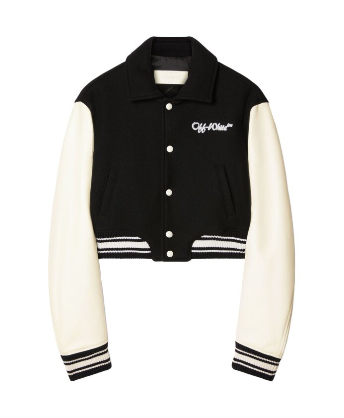 black-ribbed-trim-outerwear-with-logo