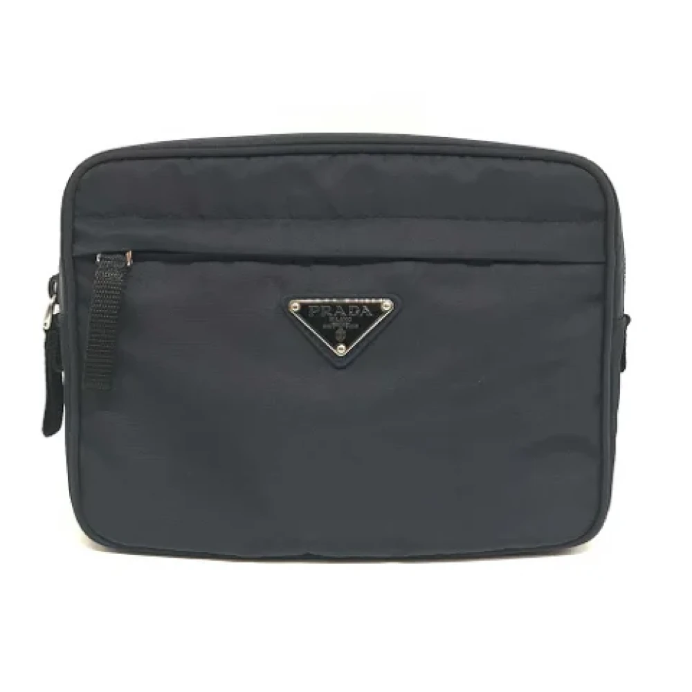 Prada Vintage Pre-owned Canvas prada-bags Blue Dames
