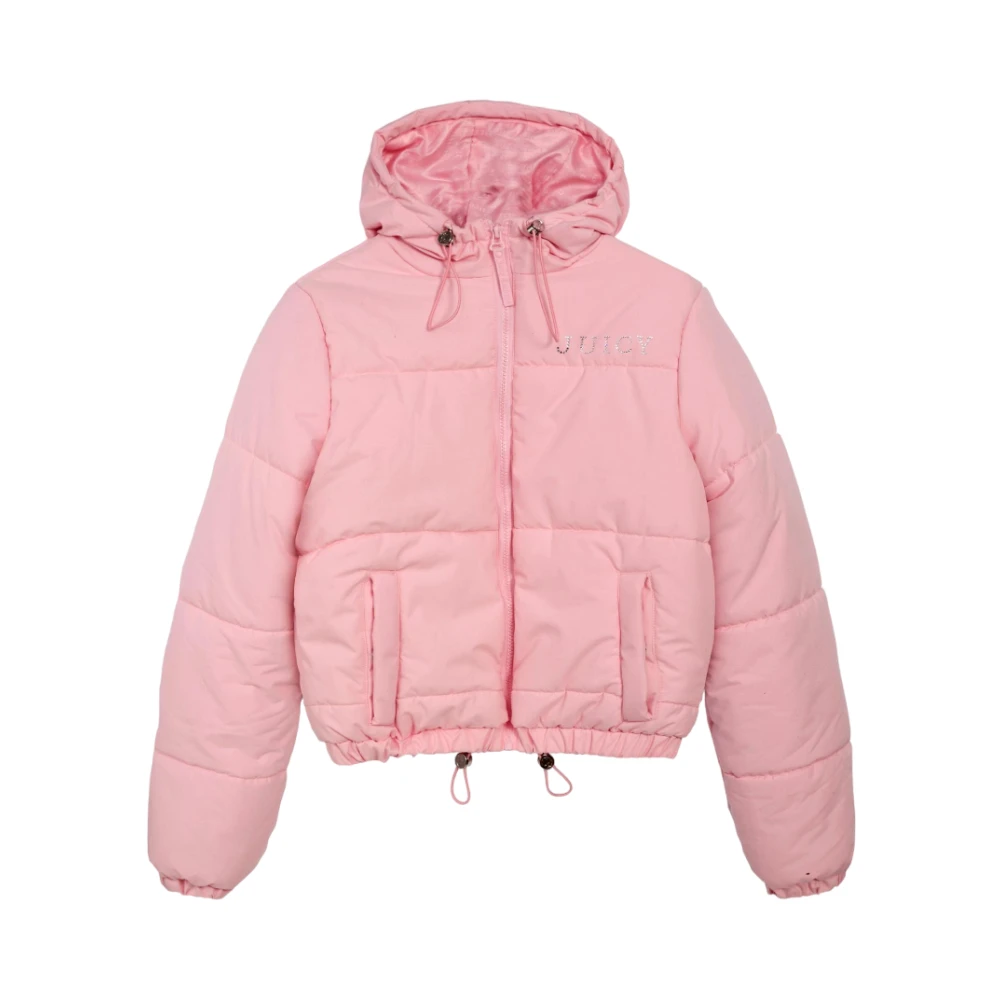 Juicy Couture Amandelbloesem gewatteerde jas met strassprint Pink Dames