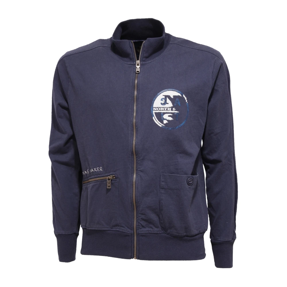 North Sails Men's Blue Full Zip Cotton Sweatshirt