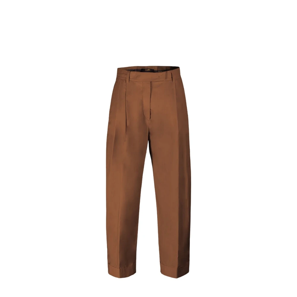 Moorer Women's Brown Straight Trousers, 2XS, Ruth Trousers