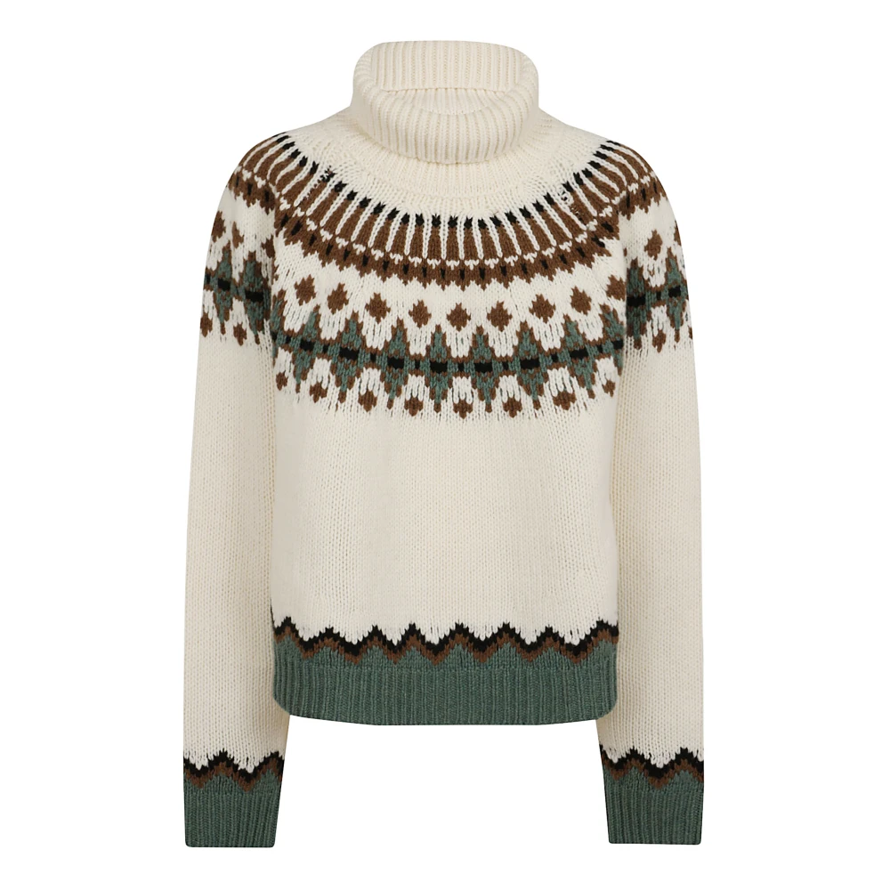 Alanui Winter Coltrui Trui Wit Multicolor Dames