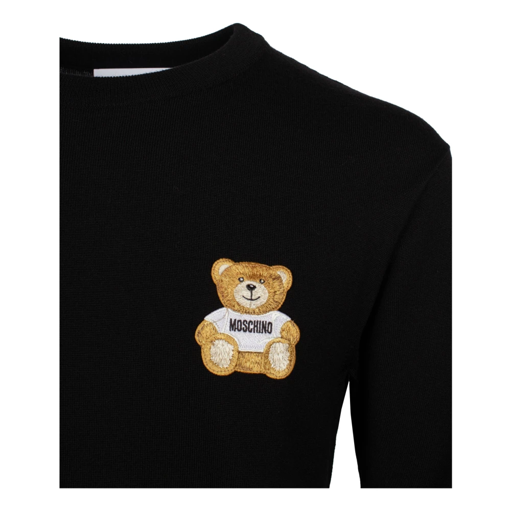 Moschino Zwarte Teddy Bear Trui Black Heren