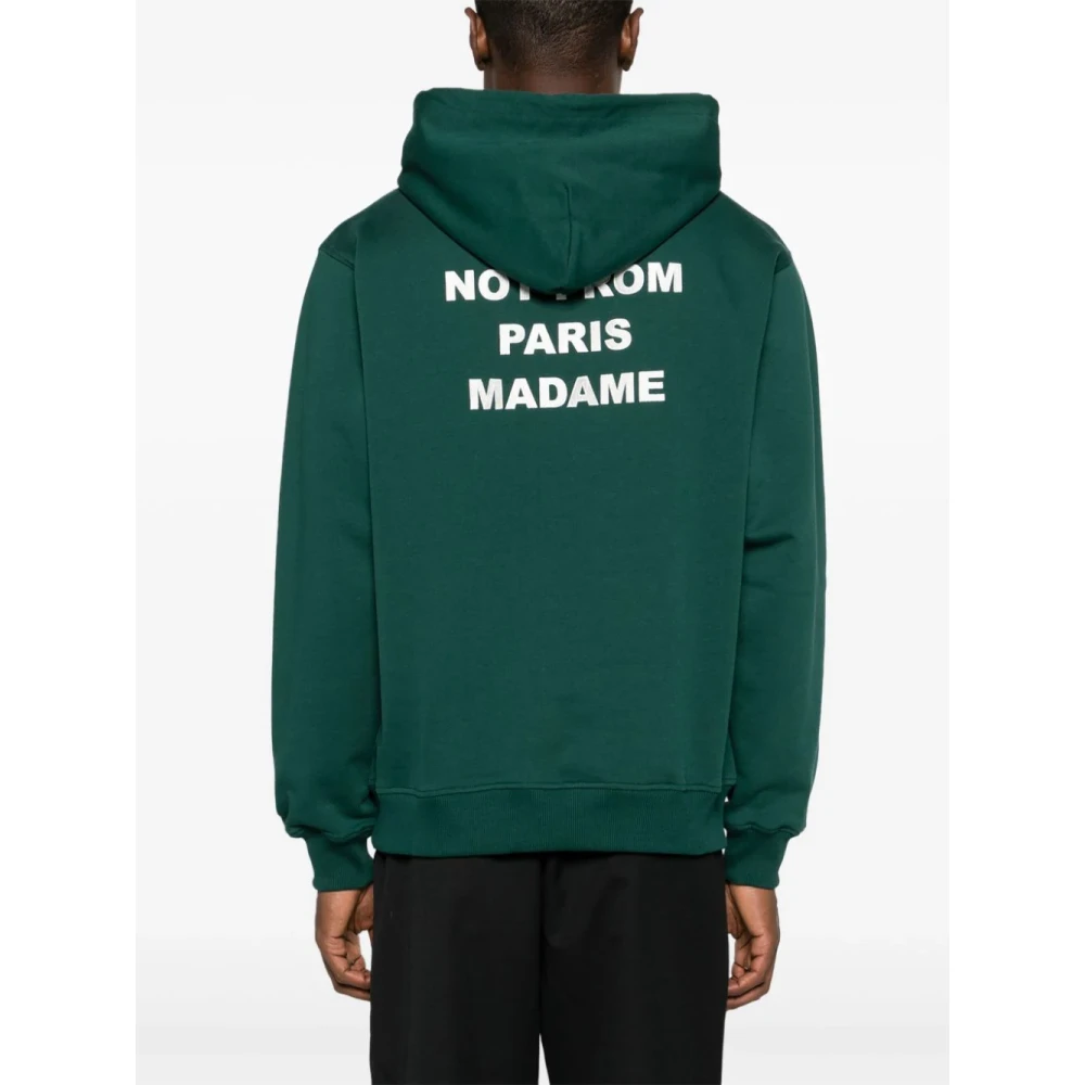Drole de Monsieur Groene Logo Hoodie Katoen Bedrukt Green Heren