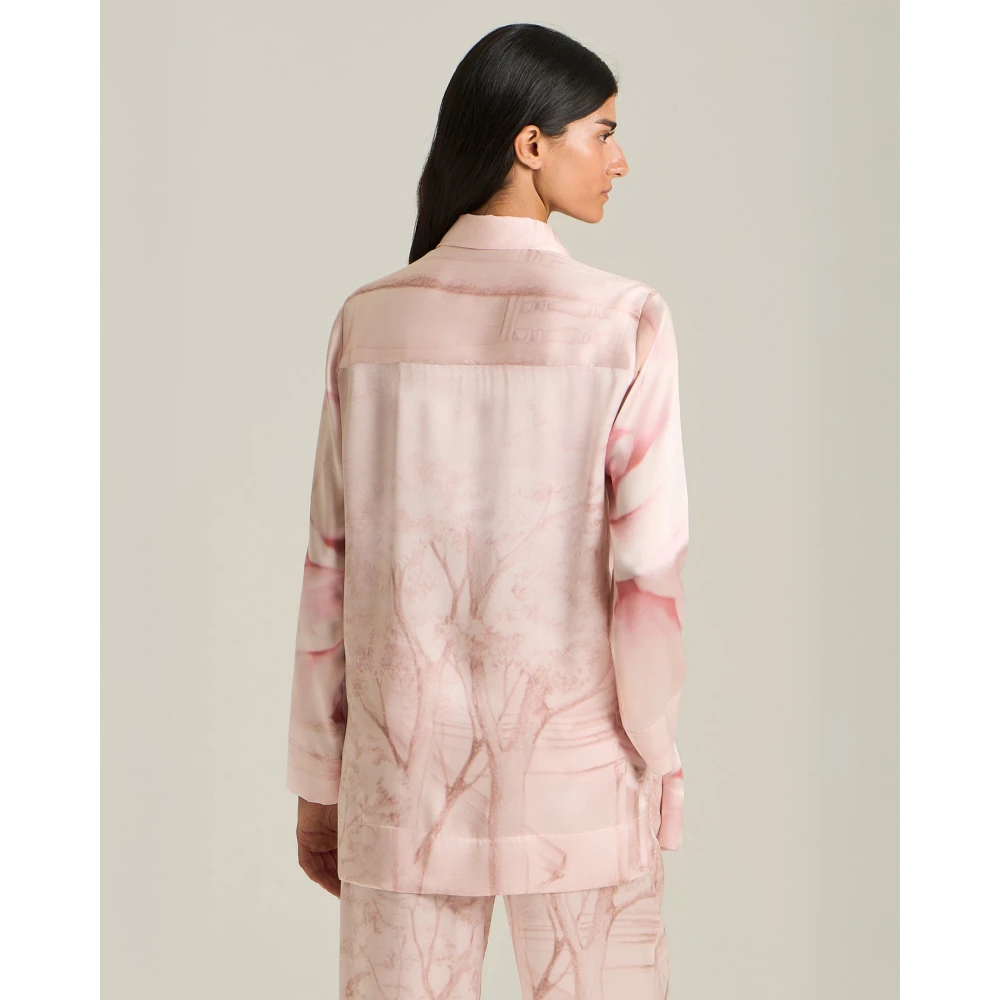 Kiton Zijden shirt met bedrukt patroon Pink Dames
