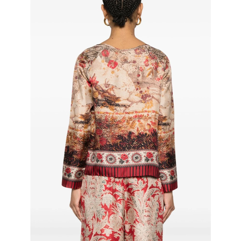 Pierre-Louis Mascia Grafische Print Top met Ronde Hals Multicolor Dames