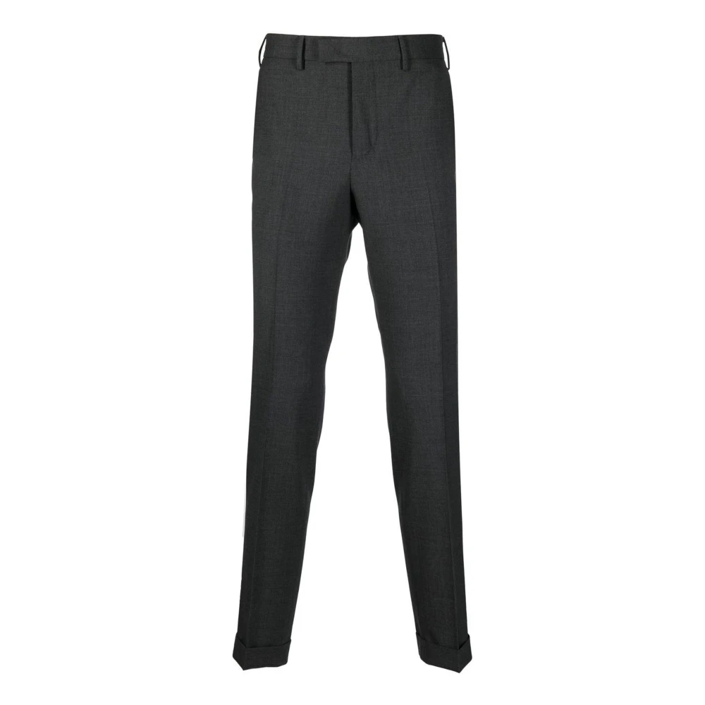 PT Torino Grijze Wol Maatwerk Broek Elastisch Ontwerp Gray Heren
