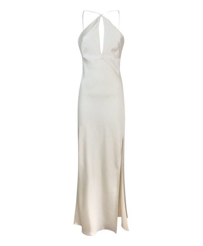 shiny-white-dress-with-cut-out