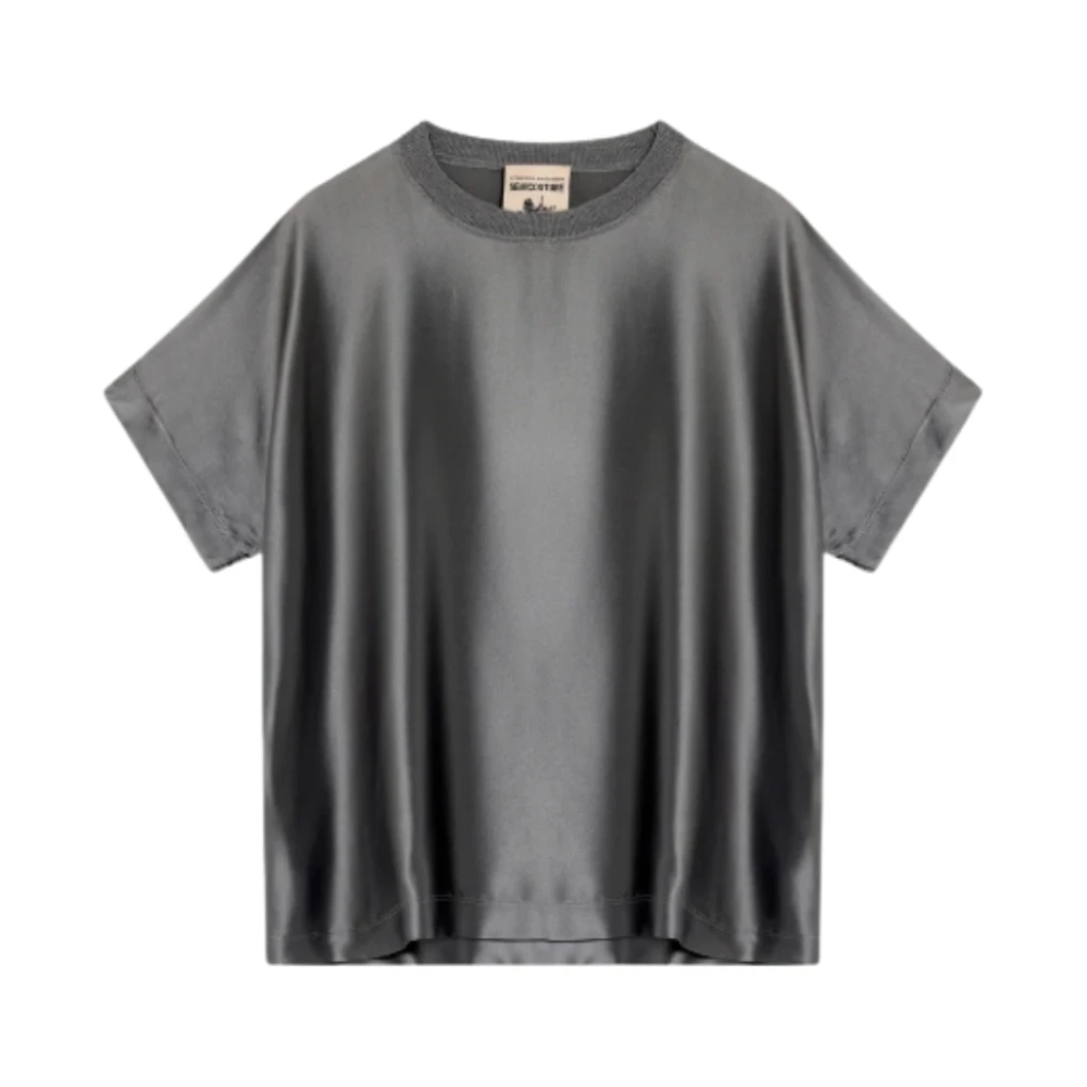 Semicouture Gray T-Shirts, Female, M, T-Shirt