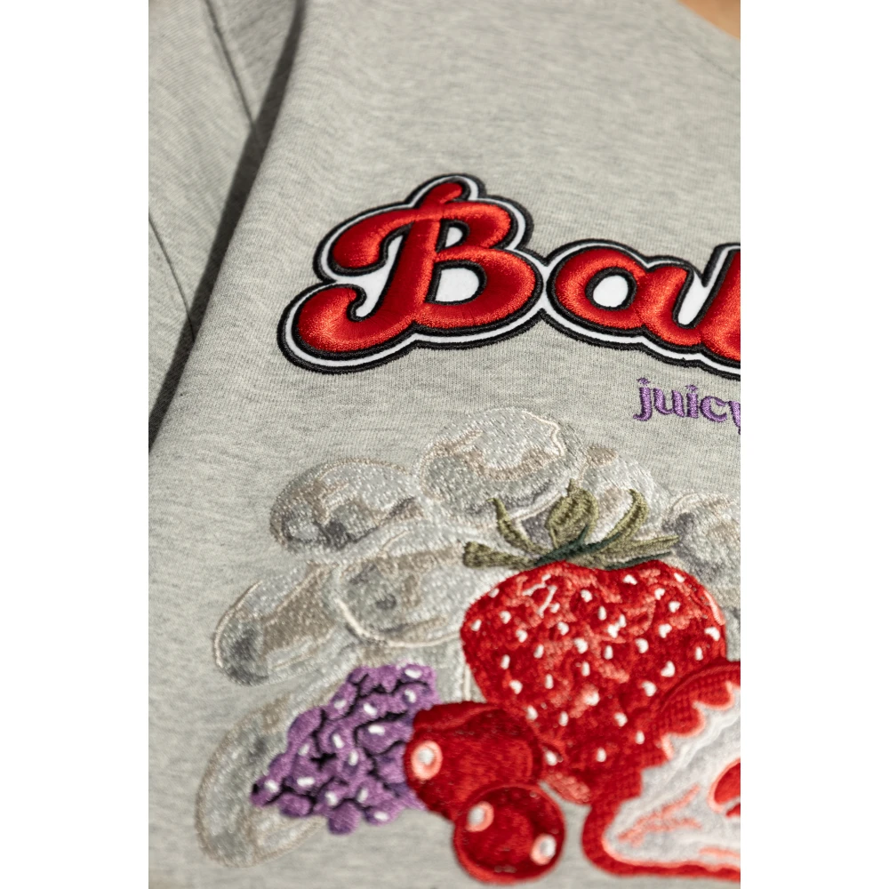 Balmain T-shirt met kleurrijk geborduurd patroon Gray Dames