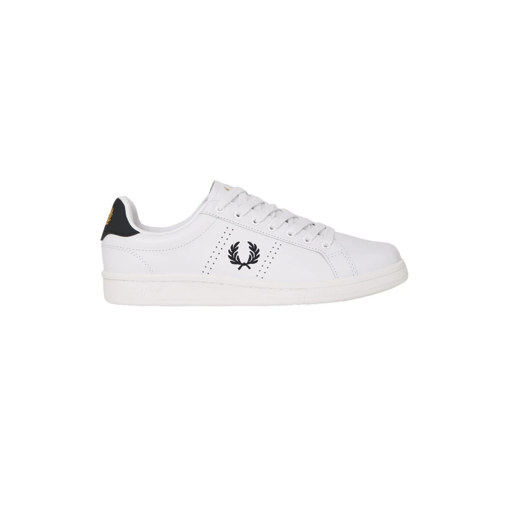 Fred Perry Men's White Sneakers, 9 Uk, Tennis Shoe Laurel Crown