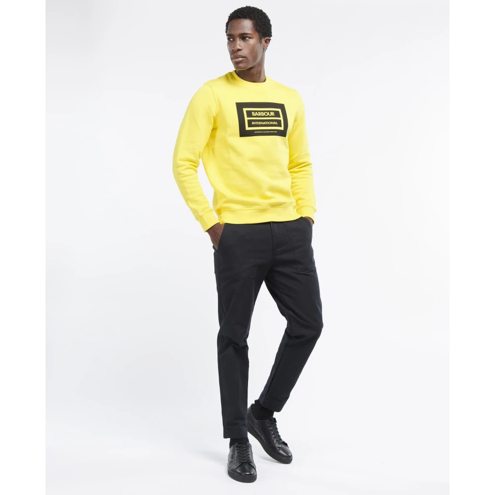 Barbour Legacy Logo Sweatshirt in International Yellow Heren