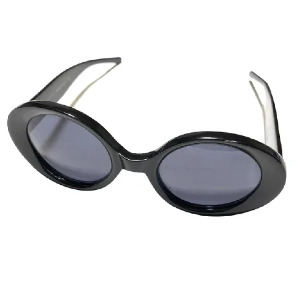 Gucci Vintage Tweedehands zwarte plastic zonnebril Black Dames