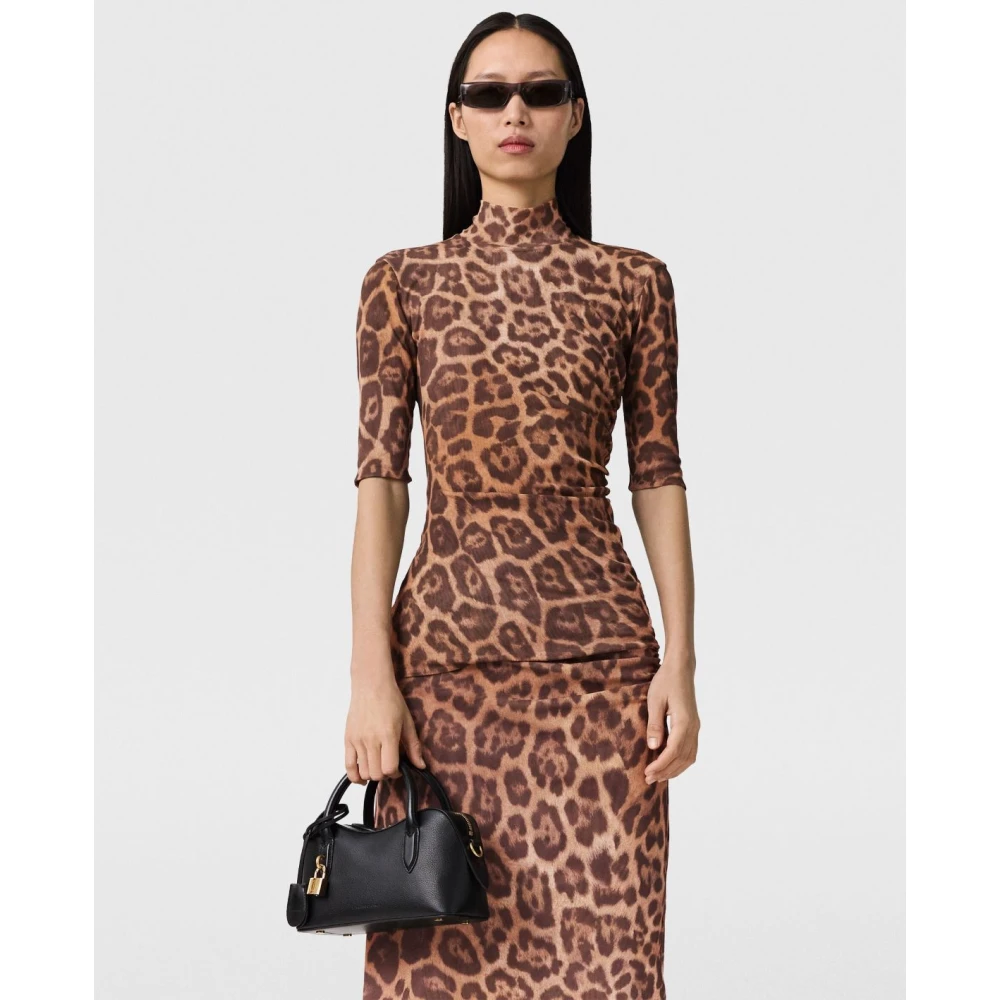 Stella Mccartney Luipaardprint hoge hals top Brown Dames