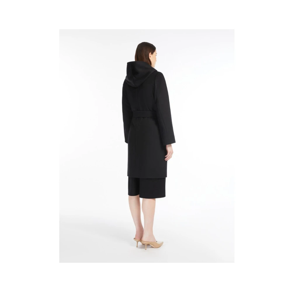 Max Mara Wollen Hoodiejas Black Dames