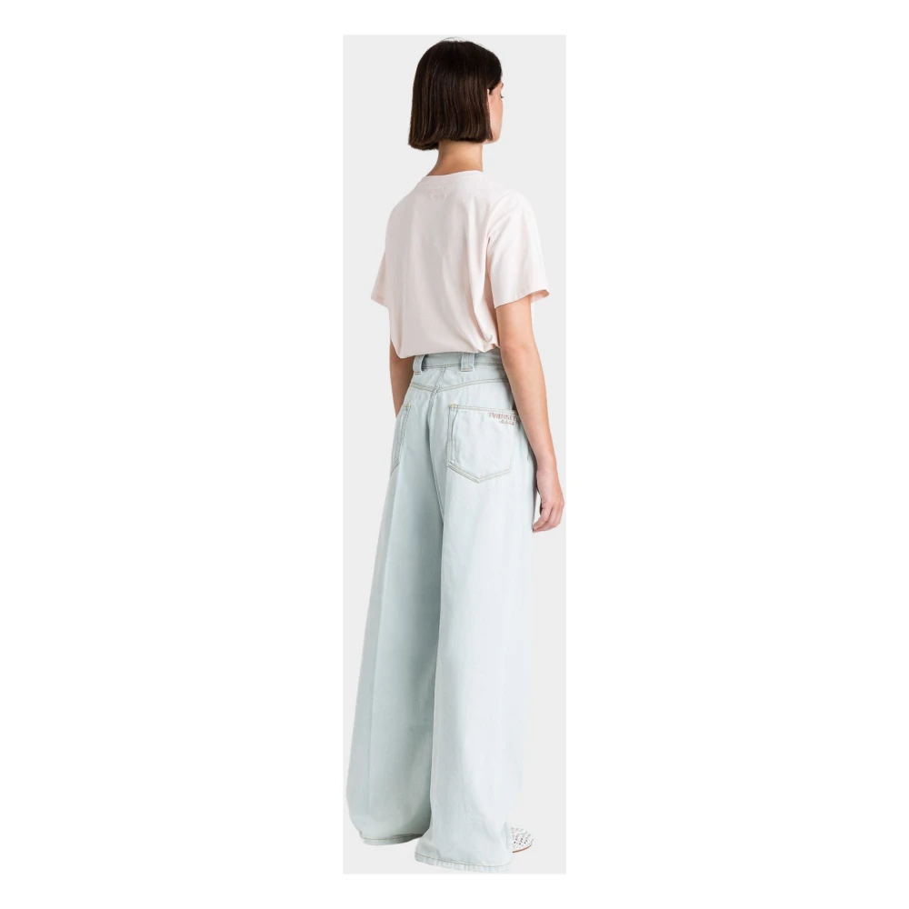 Twinset Wijde Denim Jeans Blue Dames