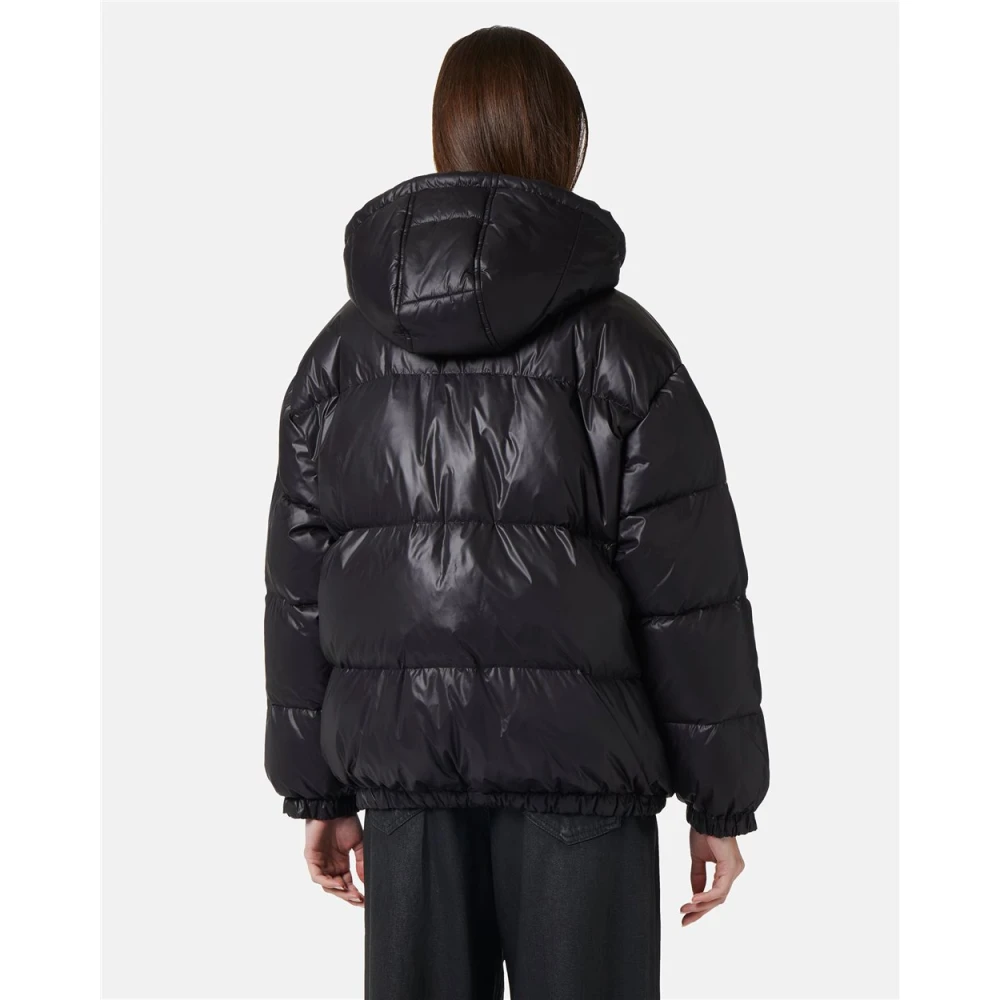 Iceberg Korte donsjack met echte donshoed Black Dames