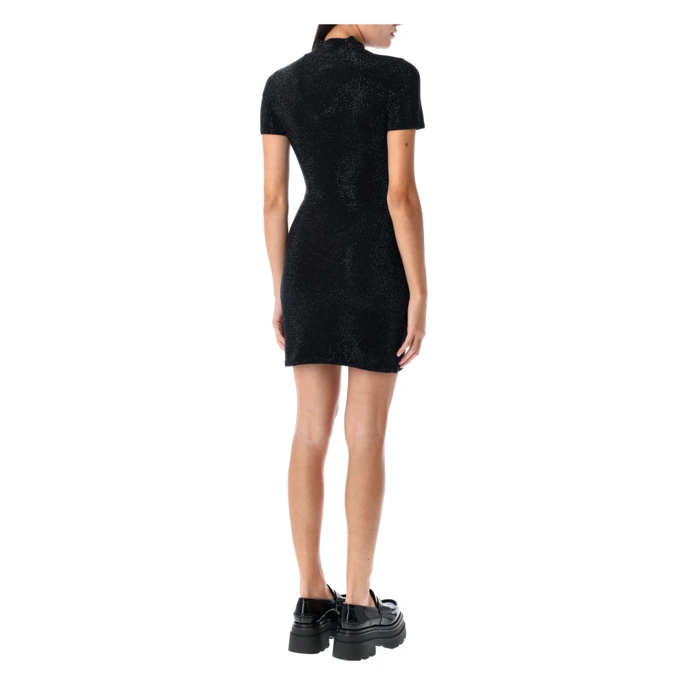 alexander wang Zwarte Crystal Hotfix Minijurk Elegante Stijl Black Dames