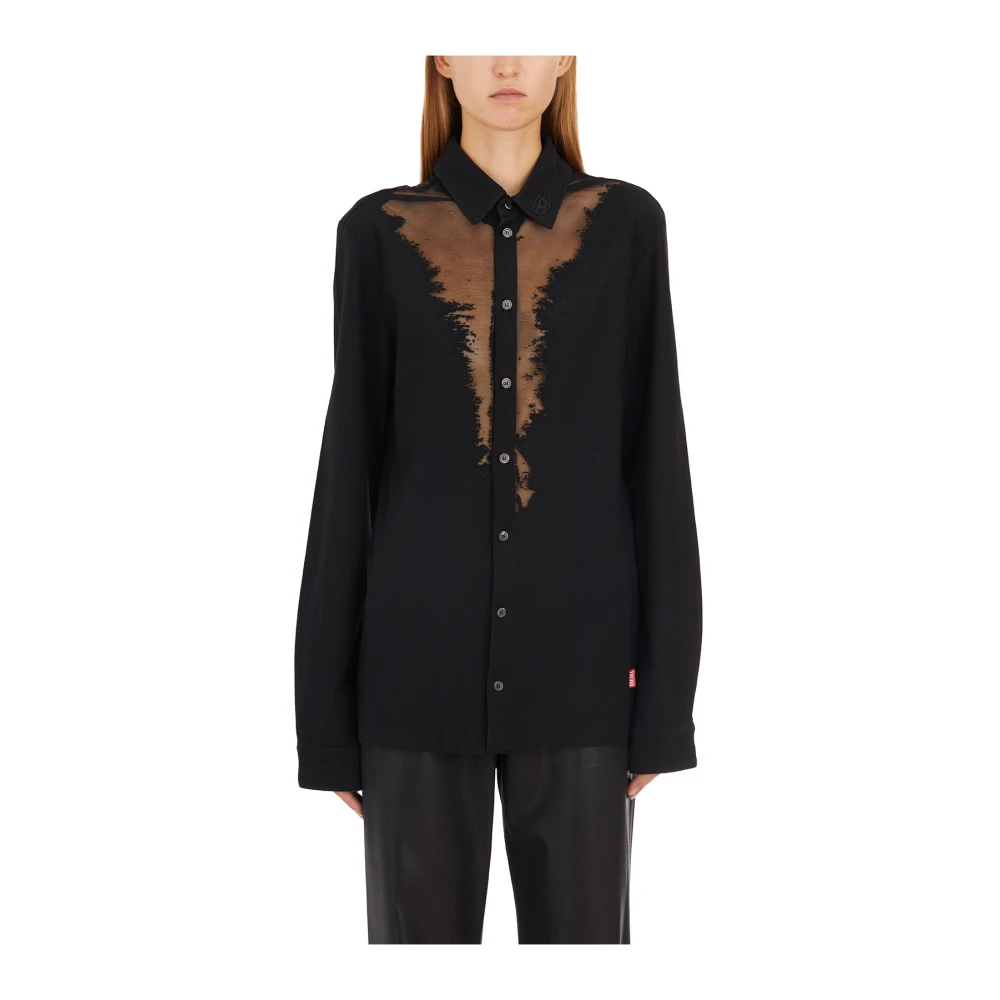 Diesel Effen Zon Shirt Black Dames