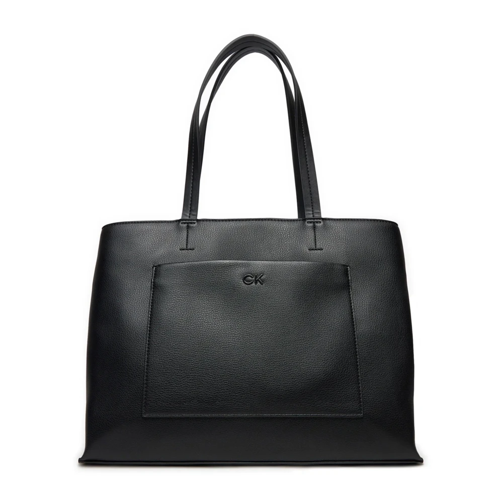 Calvin Klein Zwarte handtas met buitenvak Black Dames