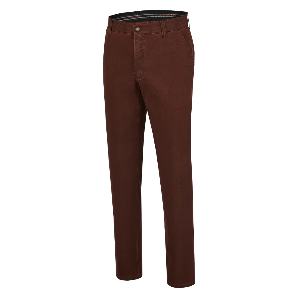 club of comfort Comfortabele platte voorkant broek met elastische tailleband Red Heren