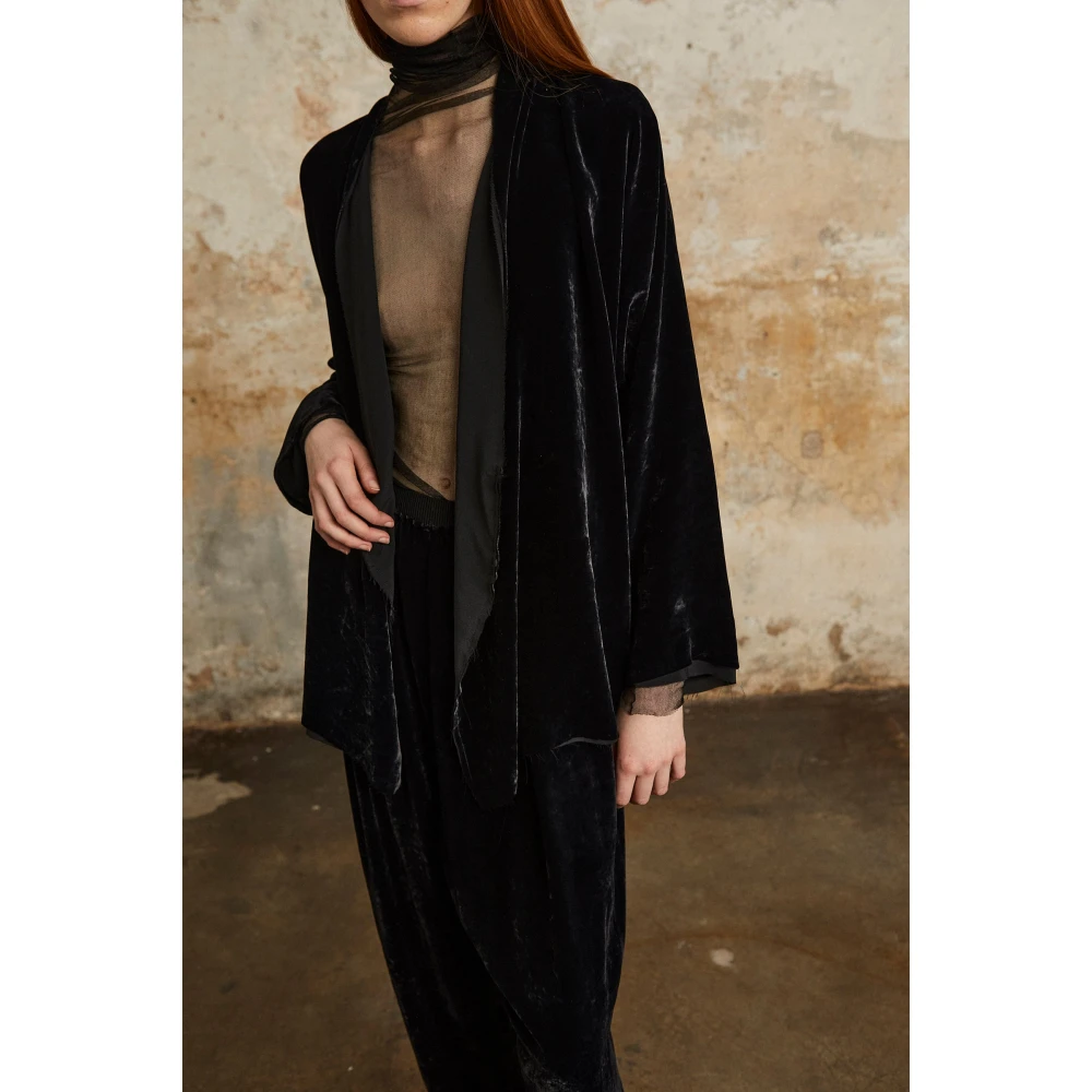 Cortana Roisin zwarte fluwelen broek Black Dames