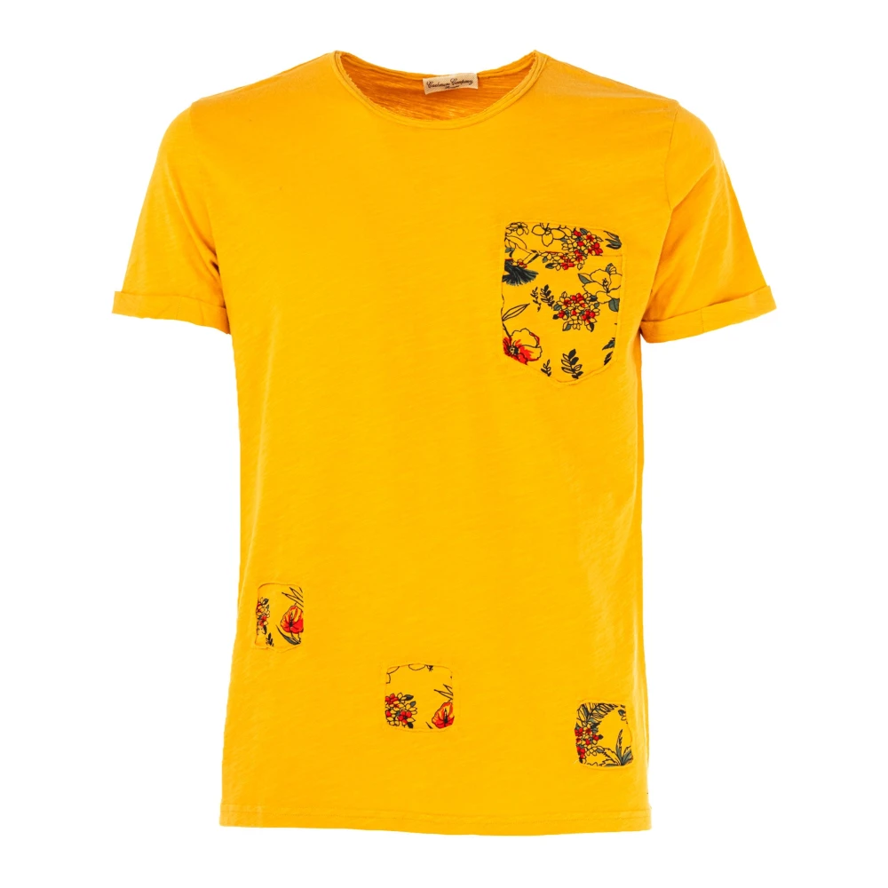 Cashmere Company Stijlvolle T-Shirt Collectie voor Mannen Yellow Heren