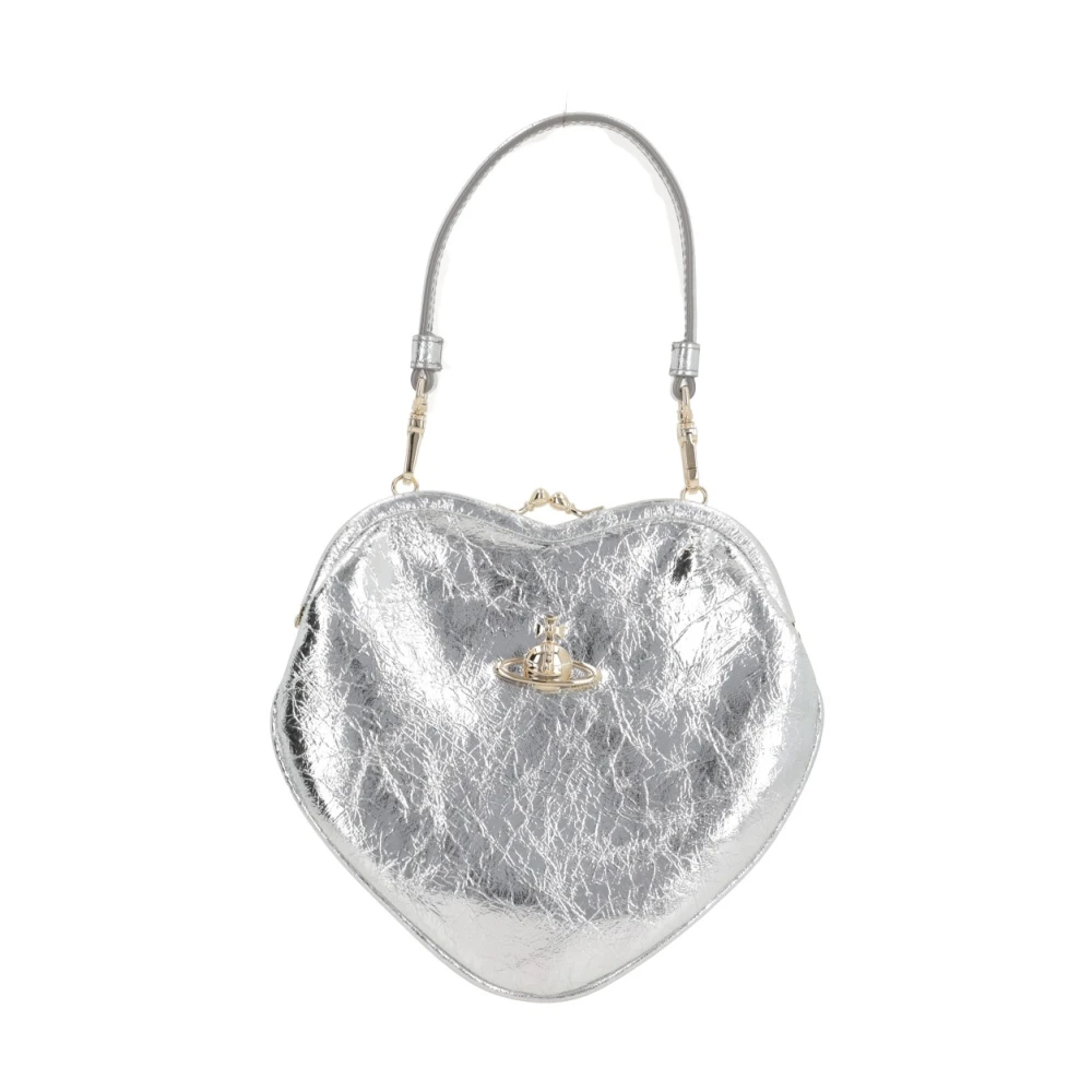 Vivienne Westwood Zilver Metallic Leren Clutch Tas Gray Dames
