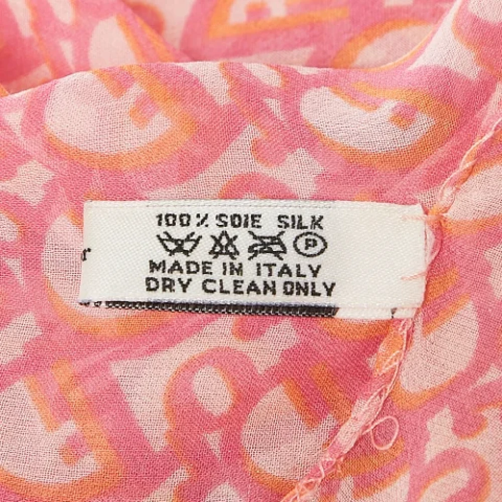 Dior Vintage Pre-owned Silk scarves Pink Dames