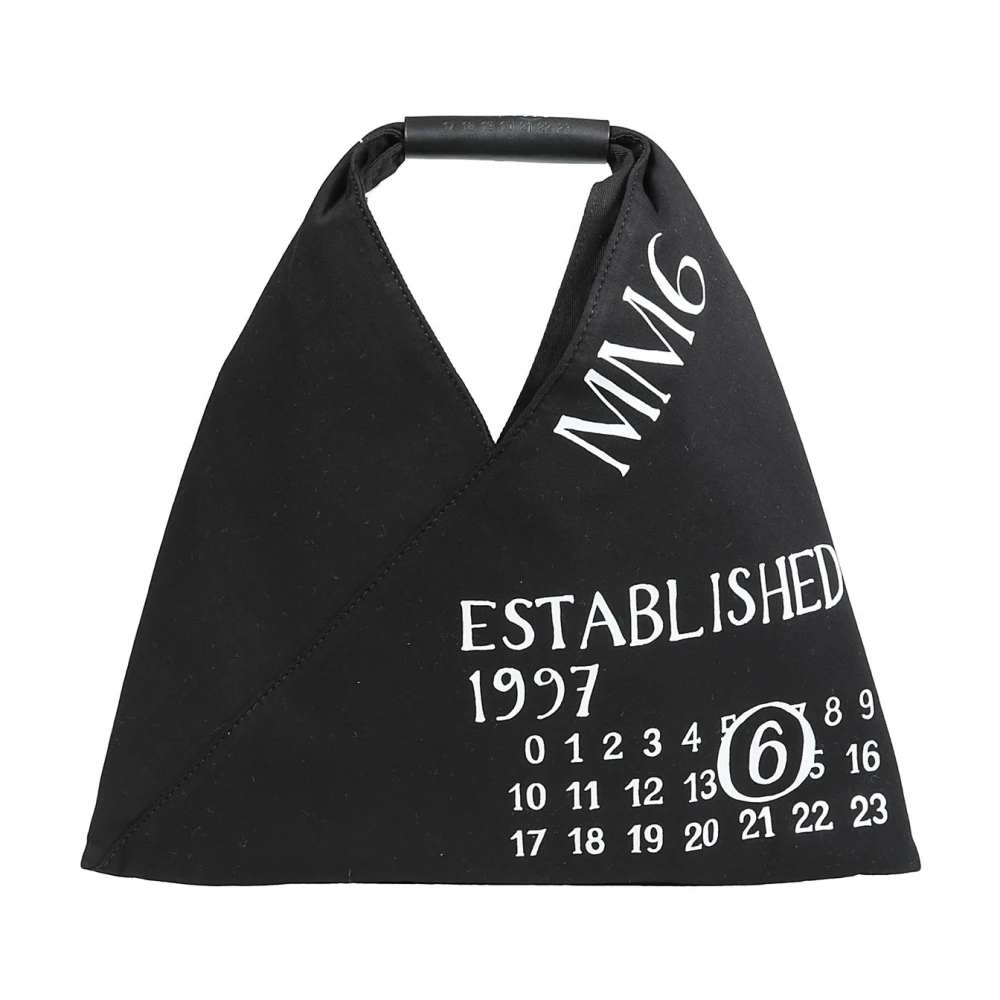 Mm6 Maison Margiela Women's Black Handbag With Snap Closure Medium