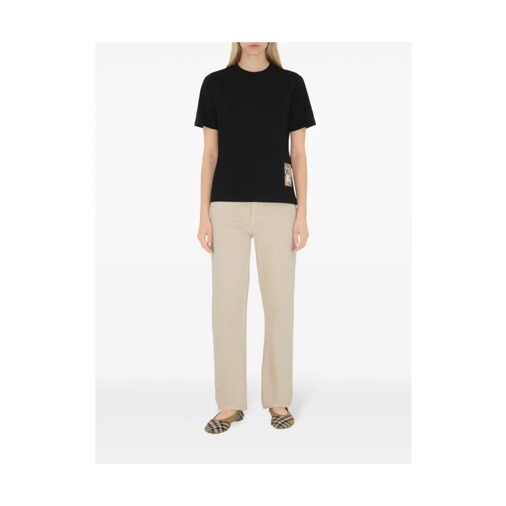 Burberry Zwart Jersey Crew Neck T-shirt Black Dames