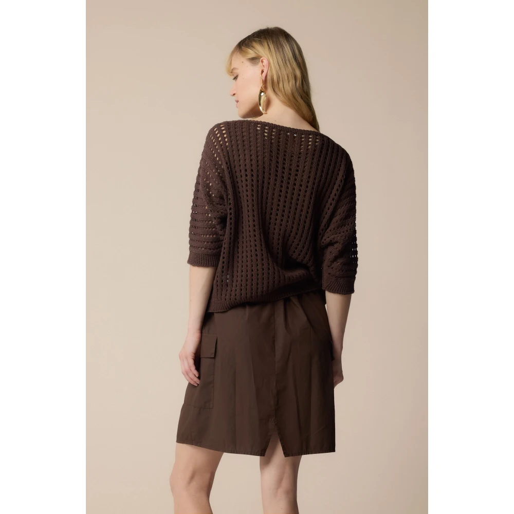 Kocca Stijlvolle Gebreide Kleding voor Vrouwen Brown Dames