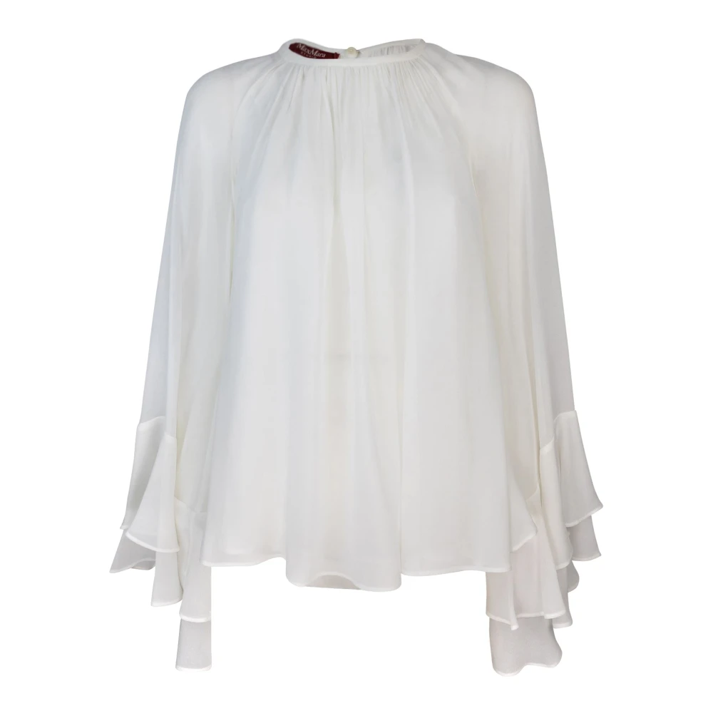 Max Mara Studio Wit zijden overhemdset White Dames