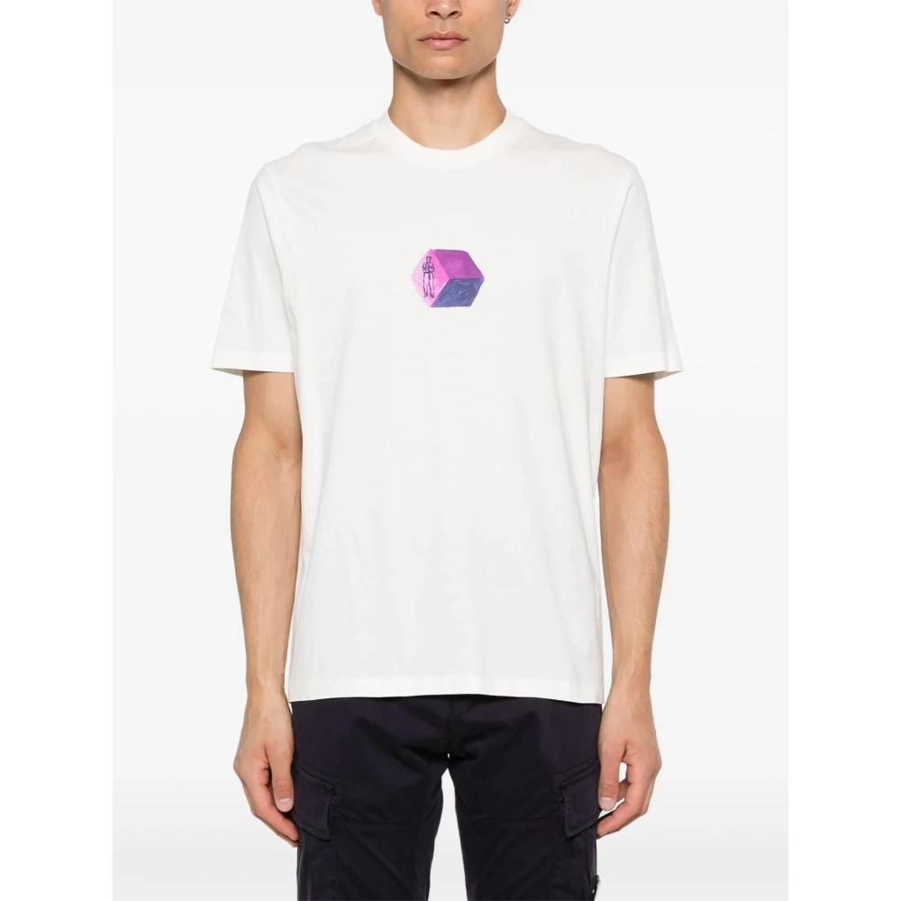 C.P. Company 30 1 Jersey Logo Graphics T-Shirt White Heren