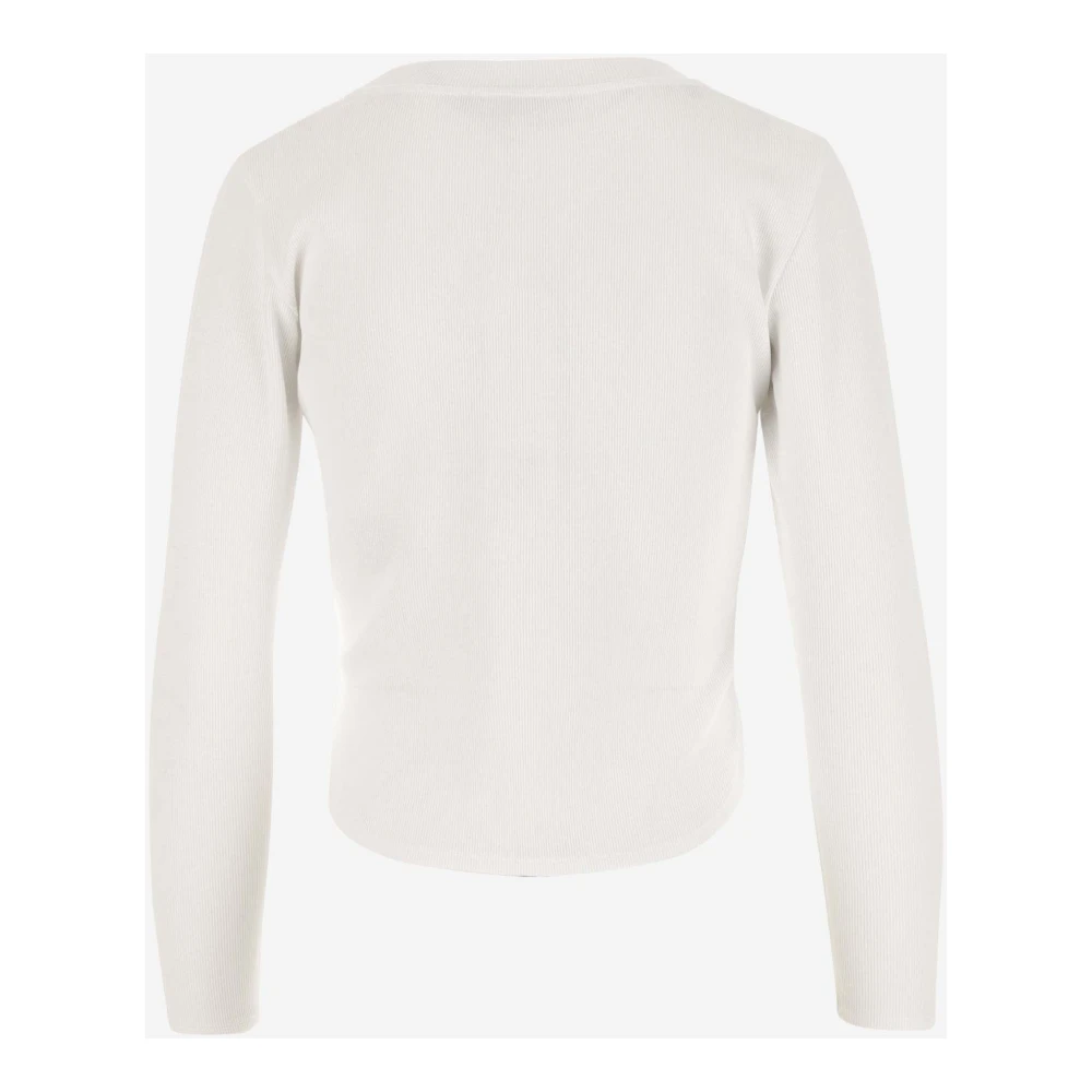 Stella Mccartney Slogan Print Crew Neck Long Sleeve T-shirt White Dames