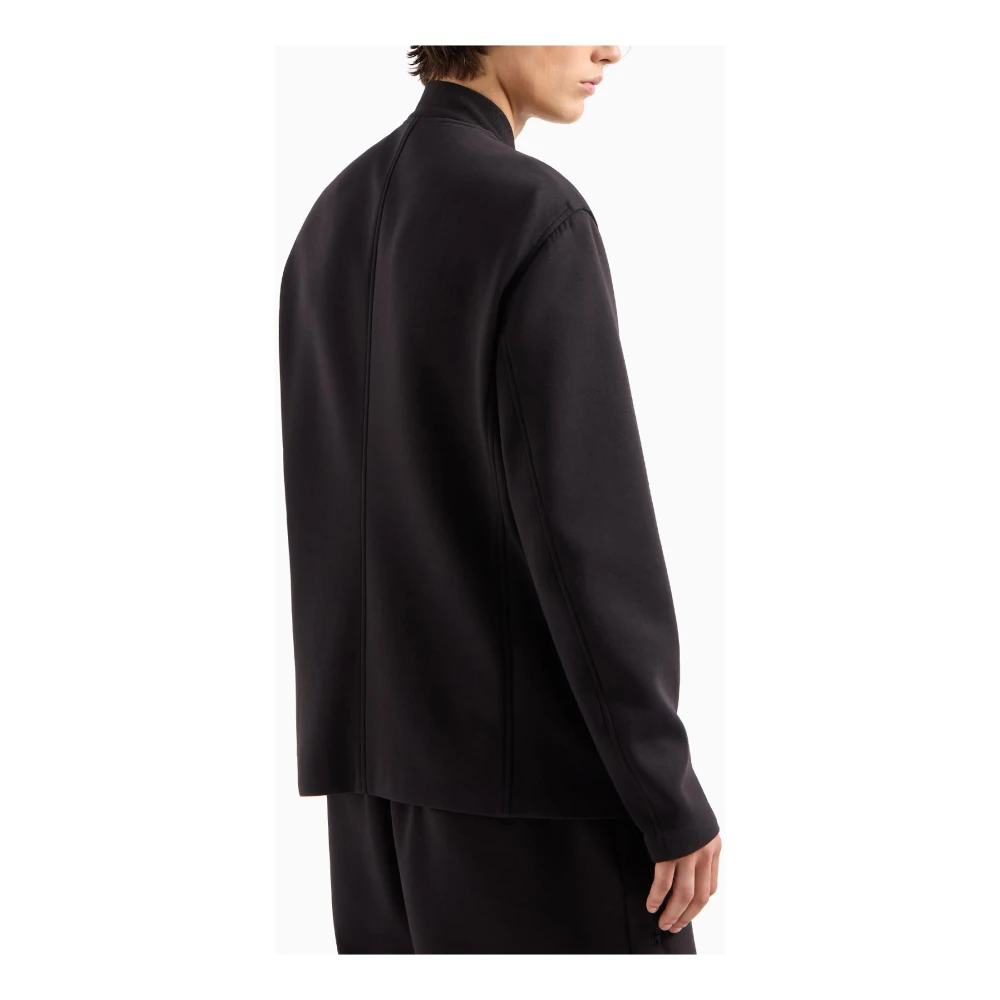 Armani Exchange Zwarte Bomber Rits Jas Black Heren