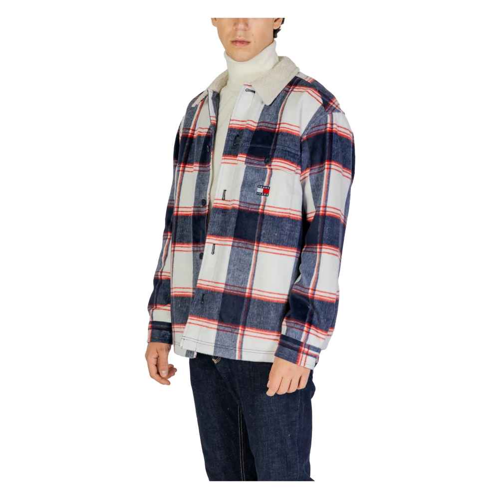 Tommy Jeans Blauw Geruite Knoopjas Blue Heren