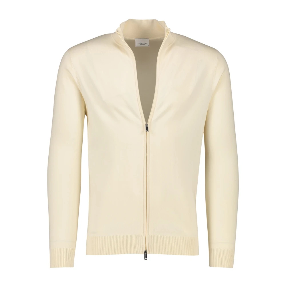 Profuomo Elegant Crème Vest met Ritssluiting Beige Heren