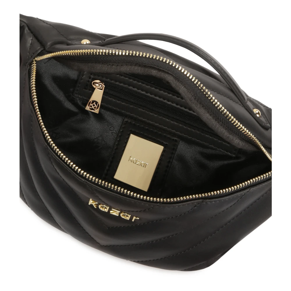 Kazar Zwart leren nier met keperstiksels Black Dames