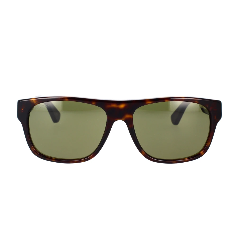 Gucci Ikoniska fyrkantiga solglasögon med mörka toner och färgade armar Brown, Herr