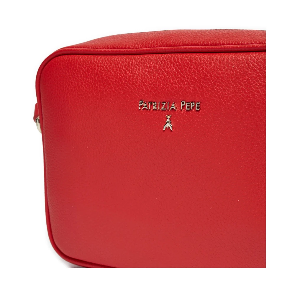 PATRIZIA PEPE Minimalistische Chic Leren Schoudertas Red Dames