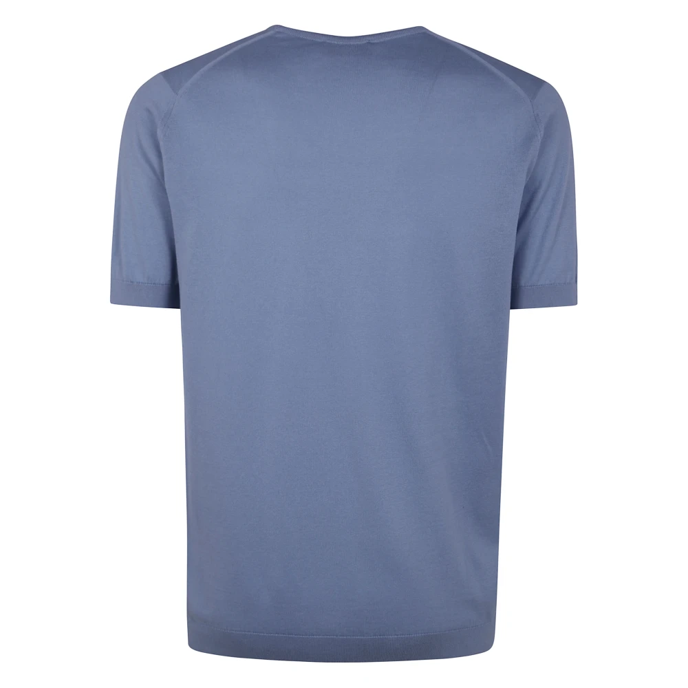 John Smedley Korte mouwen ronde hals T-shirt Blue Heren