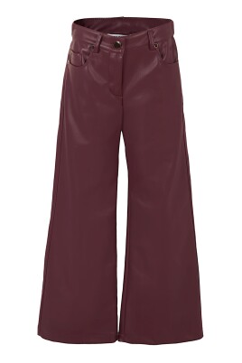 pantalon-casual-en-similicuir-bordeaux