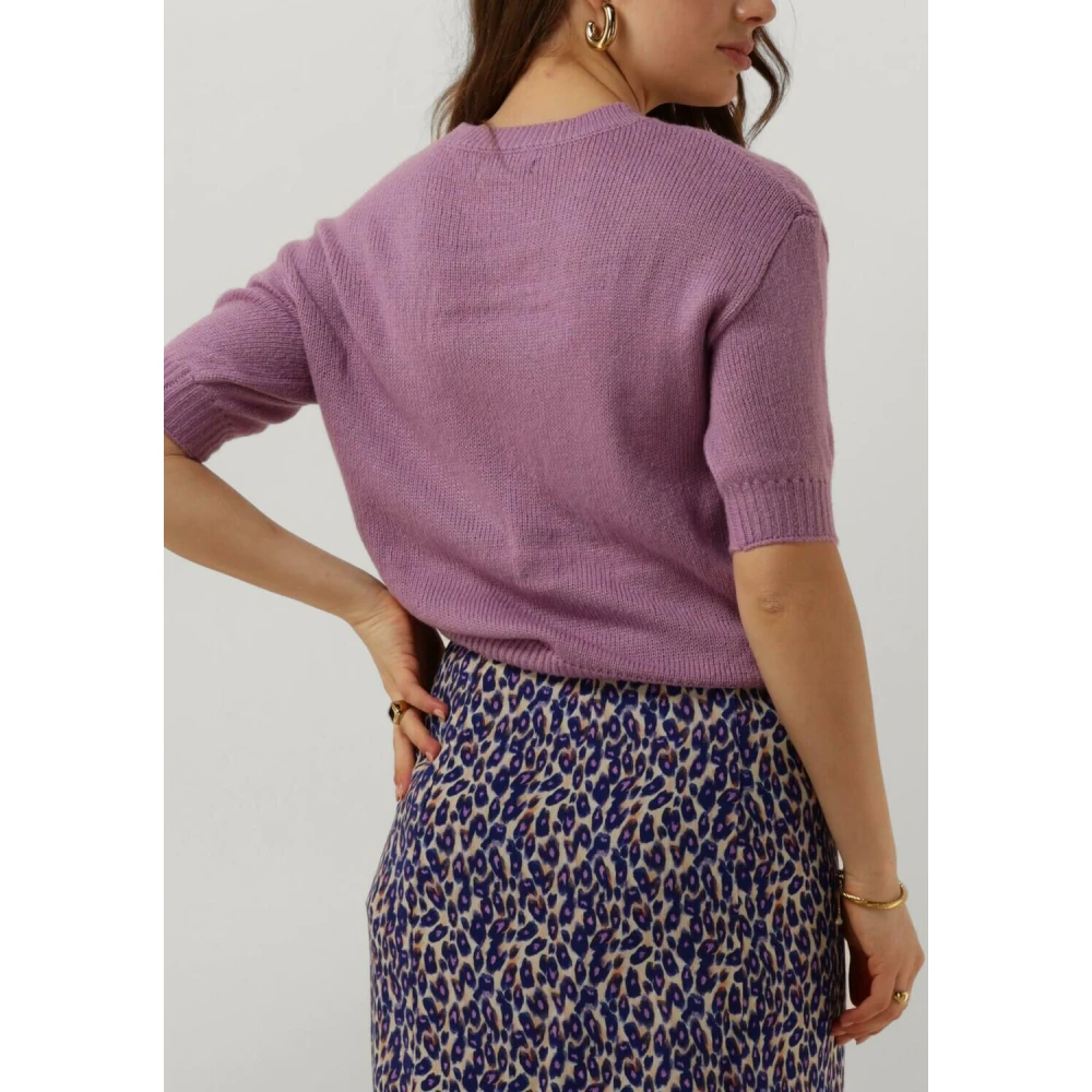 Ydence Paarse Gebreide Feline Top Purple Dames