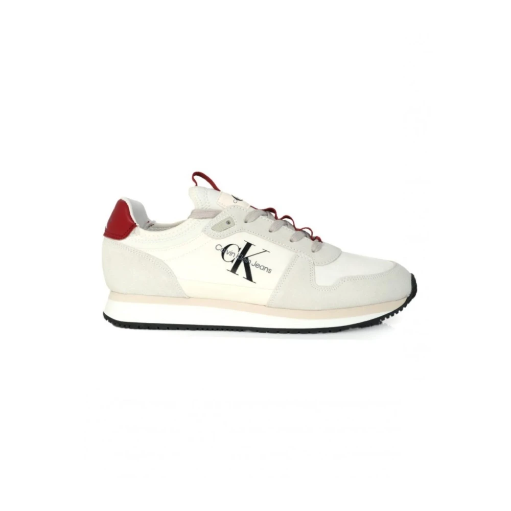 Calvin Klein Men's Beige Suede Runner Sock Sneaker