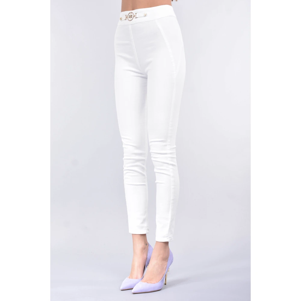 Elisabetta Franchi Witte Super Skinny Jeans White Dames