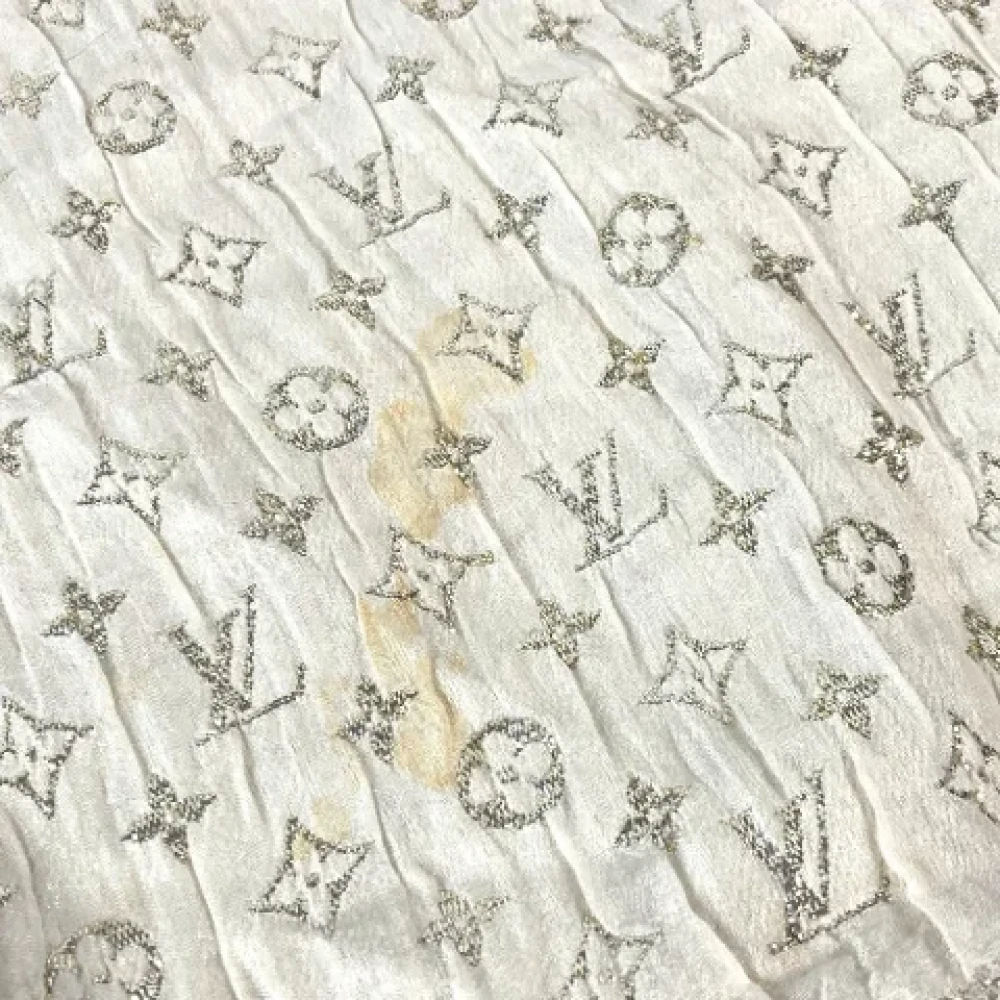 Louis Vuitton Vintage Pre-owned Silk scarves Beige Dames