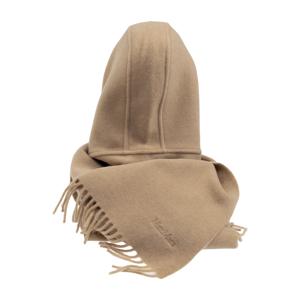 Max Mara Sjaal Zena met capuchon Beige Dames